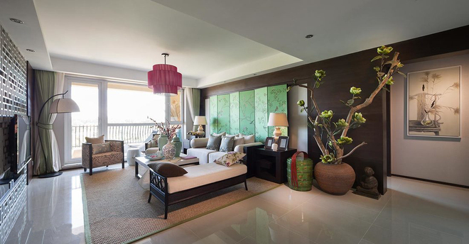 140平四居室传统与时尚的碰撞 新中式诠释现代家居
