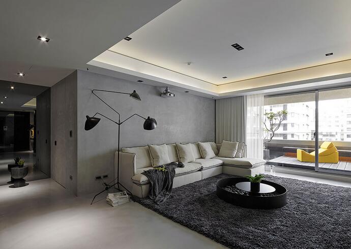 现代风格多元素材二居室装潢实例
