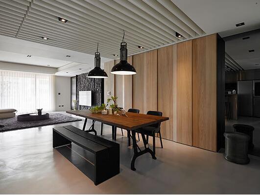 现代风格多元素材二居室装潢实例