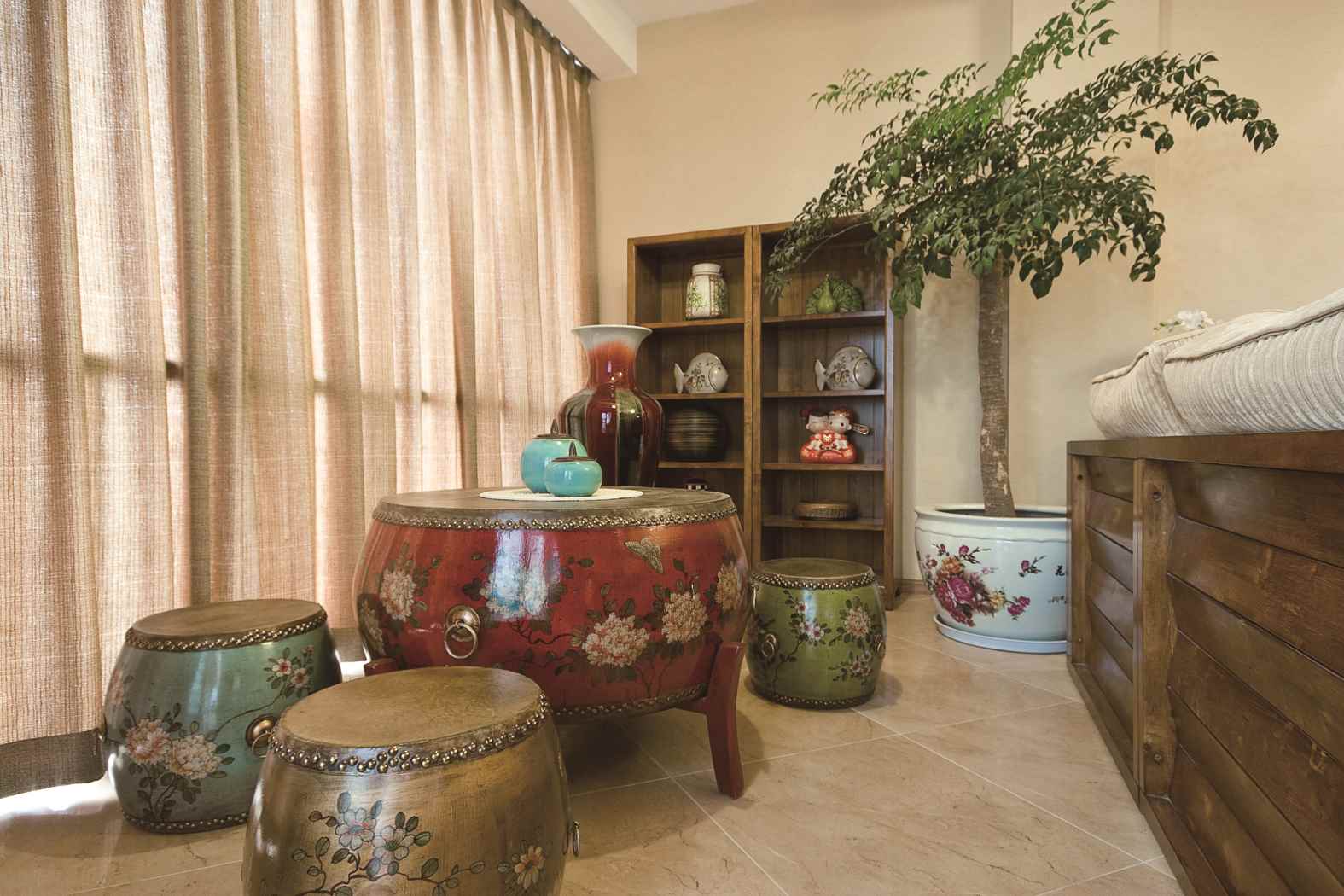 中式古典唯美二居室装修效果图集