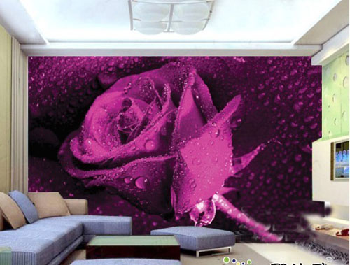 2013背景墙效果图 超大花卉壁纸