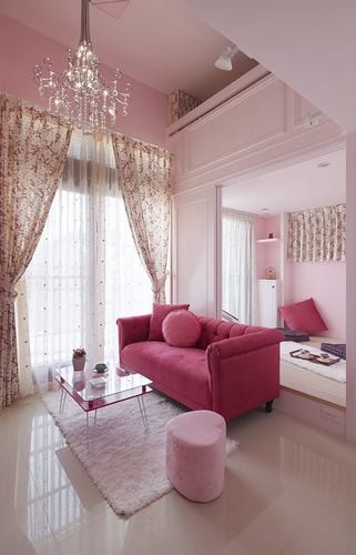 魅力粉色诱惑 高贵优雅的小loft公寓
