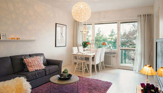 灯饰温暖空间 瑞典温馨精致小公寓