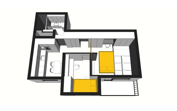 巧妙的空间利用：50平米小公寓设计