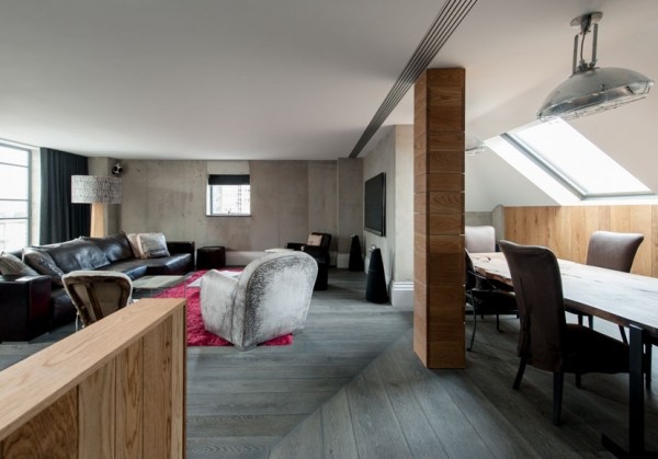 伦敦现代轻工业风公寓改造室内设计
