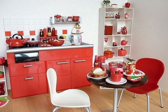 为厨房添一抹红 红色厨房装修设计