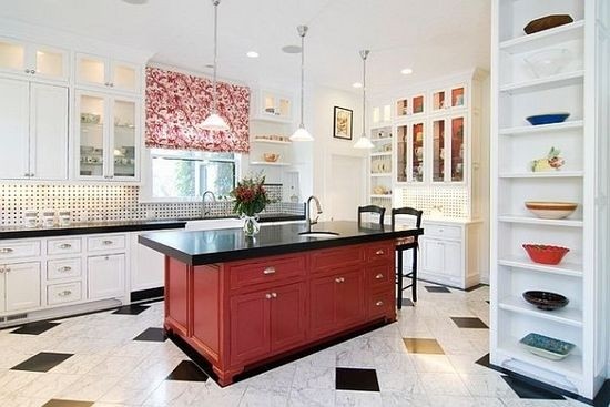 为厨房添一抹红 红色厨房装修设计