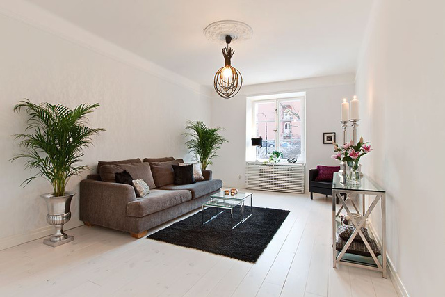 60平斯德哥尔摩公寓 白色地板打造干净空间