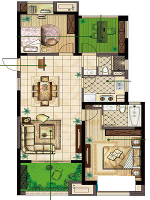 新城长岛-现代简约-二居室-装修案例