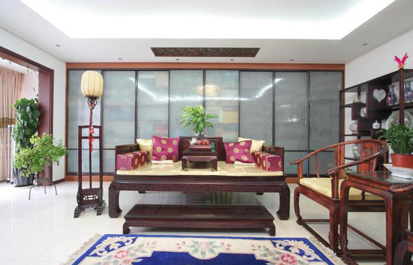 12万中式古典三居室装修设计实景图