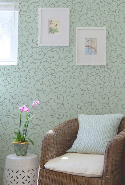 生活空间 在墙上画出一朵花 创意壁纸欣赏