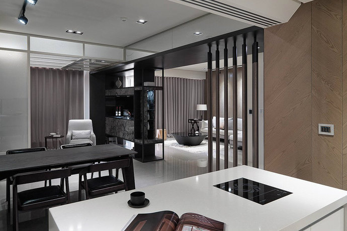现代风格设计 黑灰色调客厅效果图