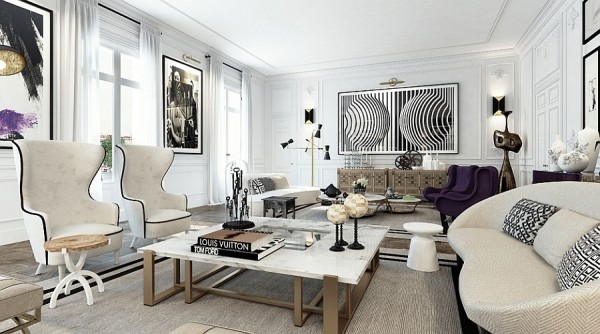 优雅的住宅 巴黎白色公寓设计