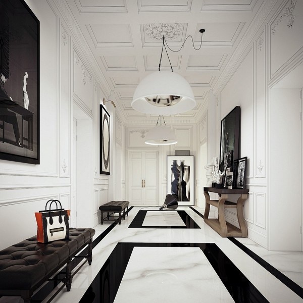 优雅的住宅 巴黎白色公寓设计