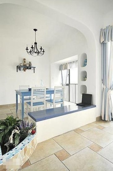 家装装饰简单纯粹阳光地中海蓝白美家