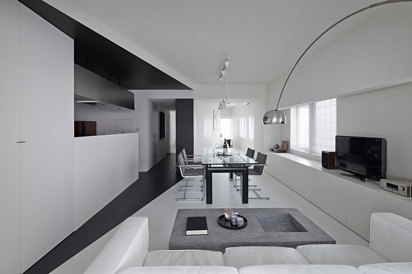 简洁时尚设计 东京黑白色调艺术公寓