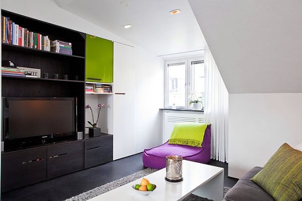 生活空间 活力亮色的57平米现代公寓
